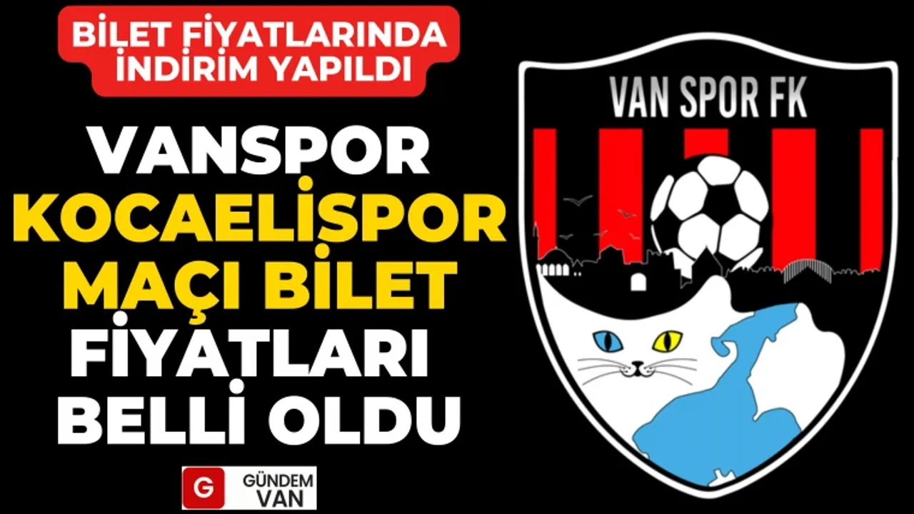 Vanspor Kocaelispor maçı bilet fiyatları belli oldu