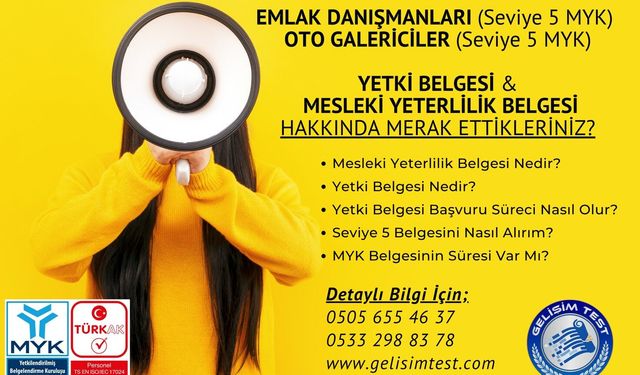 Sorumlu Emlak Danışmanı Seviye 5 ve Motorlu Kara Taşıtları