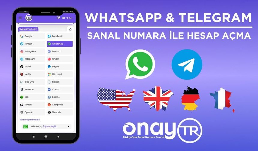 Sanal Numara Kullanarak WhatsApp ve Telegram Hesabı Açma